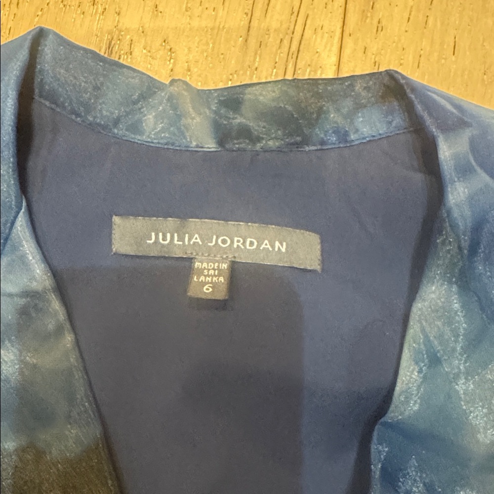 Julia Jordan Tie Belt Organza Short Sleeve Maxi Cocktail Dress 6 - Picture 8 of 9
